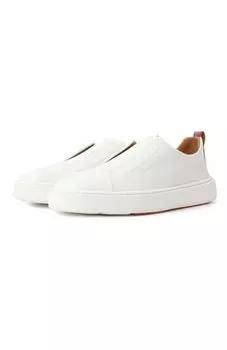 Кожаные кеды Cleanic Santoni