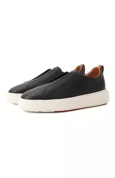 Кожаные кеды Santoni