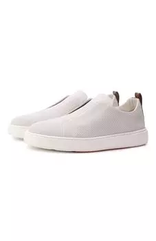 Кожаные кеды Cleanic Santoni
