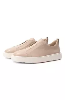 Кожаные кеды Cleanic Santoni
