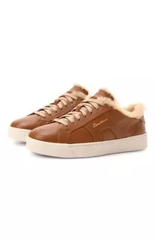Кожаные кеды Santoni