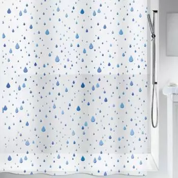 Штора для ванной комнаты Spirella Waterdrop, 180х200см, цвет сине-голубой