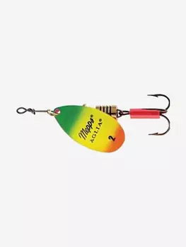 Блесна для рыбалки вертушка Mepps AGLIA FLUO, 2, Tiger, 1 штука, Зеленый