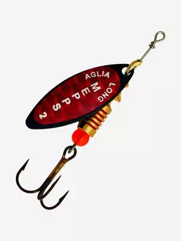 Блесна для рыбалки вертушка Mepps AGLIA LONG REDBO, 2, Black, 1 штука, Черный