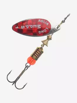 Блесна для рыбалки вертушка Mepps AGLIA LONG REDBO, 1, SILVER, 1 штука, Серебряный