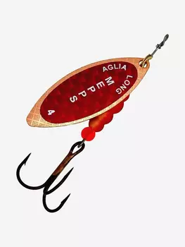 Блесна для рыбалки вертушка Mepps AGLIA LONG REDBO, 4, Copper, 1 штука, Оранжевый