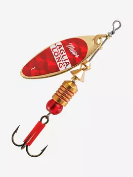 Блесна для рыбалки вертушка Mepps AGLIA LONG REDBO, 1, Gold, 1 штука, Золотой