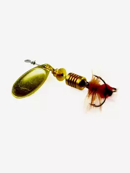 Блесна для рыбалки вертушка Mepps AGLIA MOUCHE, 00, Gold/Red fly, 1 штука, Черный