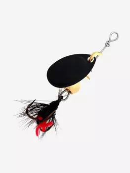 Блесна для рыбалки вертушка Mepps AGLIA MOUCHE, 1, Black/Black fly, 1 штука, Черный