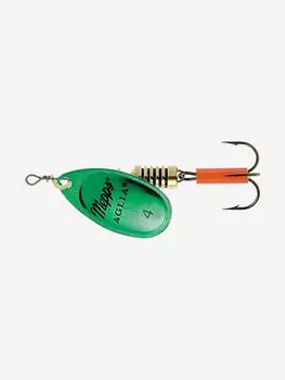 Блесна для рыбалки вертушка Mepps AGLIA PLATINUM, 4, Green/Gold, 1 штука, Зеленый