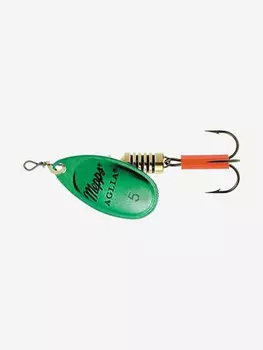 Блесна для рыбалки вертушка Mepps AGLIA PLATINUM, 5, Green/Gold, 1 штука, Зеленый