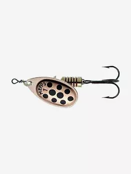 Блесна для рыбалки вертушка Mepps AGLIA PTS, 1, Copper/Black dots, 1 штука, Коричневый