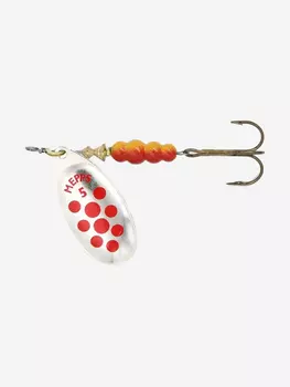 Блесна для рыбалки вертушка Mepps AGLIA PTS, 5, SILVER/Red, 1 штука, Серебряный