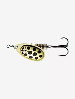 Блесна для рыбалки вертушка Mepps AGLIA PTS, 1, Gold/Black dots, 1 штука, Золотой