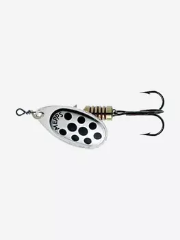 Блесна для рыбалки вертушка Mepps AGLIA PTS, 2, SILVER/Black dots, 1 штука, Серебряный