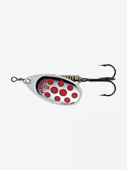Блесна для рыбалки вертушка Mepps AGLIA PTS, 2, SILVER/Red dots, 1 штука, Серебряный
