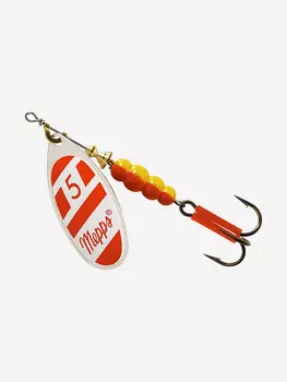 Блесна для рыбалки вертушка Mepps AGLIA White/Red, 5, SILVER, 1 штука, Белый