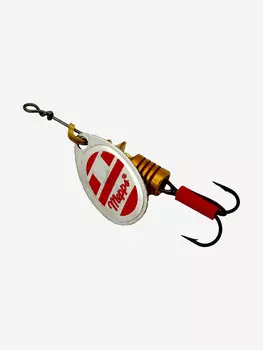 Блесна для рыбалки вертушка Mepps AGLIA White/Red, 3, SILVER, 1 штука, Белый
