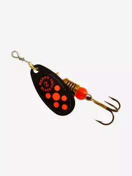 Блесна для рыбалки вертушка Mepps BLACK FURY 2, Black/Orange, 1 штука, Черный