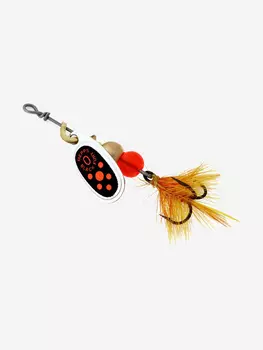 Блесна для рыбалки вертушка Mepps BLACK FURY MOUCHE, 0, SILVER/Orange, 1 штука, Серебряный