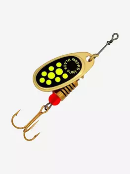 Блесна для рыбалки вертушка Mepps BLACK FURY 0, Gold/Chartreuse, 1 штука, Золотой