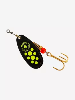 Блесна для рыбалки вертушка Mepps BLACK FURY 4, Black/Chartreuse, 1 штука, Черный