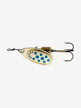 Блесна для рыбалки вертушка Mepps COMET PTS, 00, Gold/Blue dots, 1 штука, Золотой