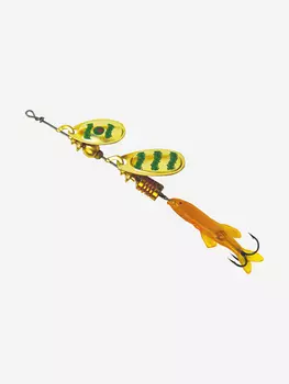 Блесна для рыбалки вертушка Mepps TANDEM PERCH, Gold/Green (блистер), Золотой