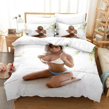 Комплект постельного белья Bikini Anime Beauty Single Twin Full Queen King Size Комплект постельного белья Aldult Kid Bedroom Duvetcover Sets Europe and America 70x133cm 2pcs