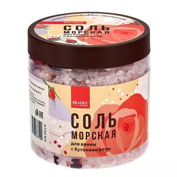 BRADEX Соль морская для ванны с бутонами розы 600