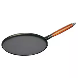 Сковорода для блинов Staub 28см с лопатками чугун, чёрный, для индукции