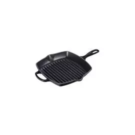 Сковорода-гриль квадратная 26см Le Creuset чугун, чёрный, для индукции, духовки (Matte Black)