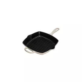 Сковорода-гриль квадратная 26см Le Creuset чугун, кремовый, для индукции, духовки (Creme)