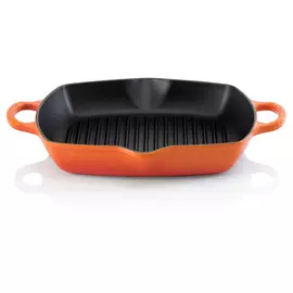 Сковорода-гриль квадратная 30см Le Creuset чугун, оранжевый, для индукции, духовки (Flame)