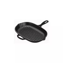 Сковорода-гриль овальная 32см Le Creuset чугун, чёрный, для индукции, духовки (Matte Black)