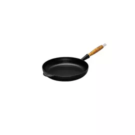 Сковорода с деревянной ручкой 26см Le Creuset чугун, чёрный, для индукции (Matte Black)