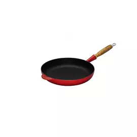 Сковорода с деревянной ручкой 26см Le Creuset чугун, вишнёвый, для индукции (Cerise)