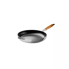 Сковорода с деревянной ручкой 28см Le Creuset чугун, серый, для индукции (Mist Grey)