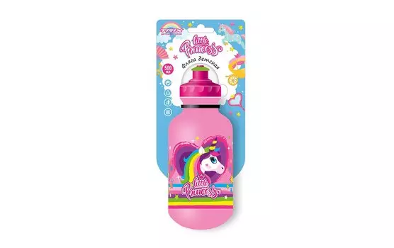 Велосипедная фляга TRIX Little Princess, детская, 500 мл, защитная крышка, LDPE, розовая, BTTX501LP
