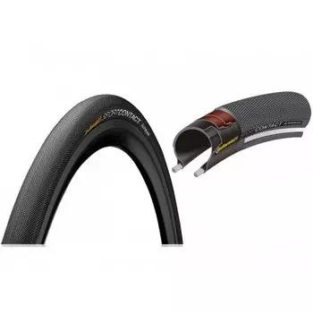 Велосипедная покрышка Continental SportCONTACT II, 28 x 1 3/8 x 1 5/8, черная, Skinwall