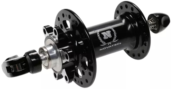 Велосипедная втулка Novatec Disc SUPERLIGHT, передняя, 32 отверстия, с эксцентриком, чёрная, 325381