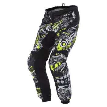 Велоштаны ONeal Element Youth Attack, подростковые, Black/Hi-Viz, 0108-827 (Размер: 28 (16/18))