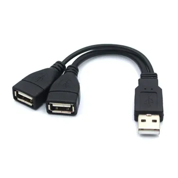 Usb 2.0 разветвитель Y-кабель 1 штекер на 2 гнезда удлинитель адаптер питания конвертер для ПК автомобиль передача данных зарядный кабель 15cm