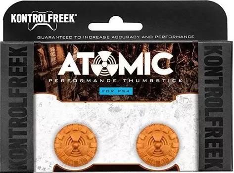 2 низкие накладки на стики KontrolFreek Atomic Performance Thumbsticks 23 для геймпада DualShock PS4 (оранжевые)