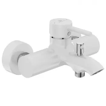 Смеситель Ideal Standard Ceraline BC199U5 для ванны с душем, белый матовый/ хром
