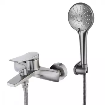 Смеситель Lemark Bronx LM3714GM для ванны с душем, графит