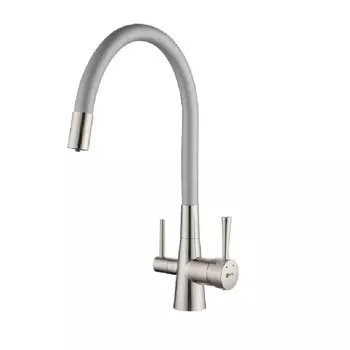 Смеситель Lemark Comfort LM3075BN-Silver для кухонной мойки, никель