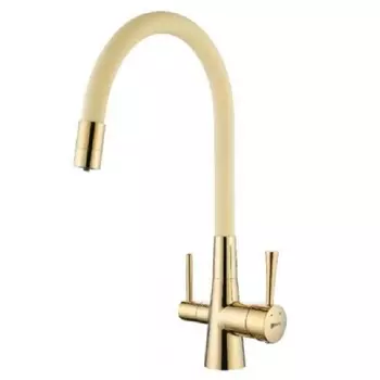 Смеситель Lemark Comfort LM3075G-Beige для кухонной мойки, бежевый/золотой