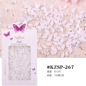 Bagged Three-Dimensional Butterfly Love Nail Art Jewelry Abs Resin Nail Art Pearl Nail Art Decoration Change