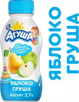 Йогурт Агуша Яблоко-Груша 2.7% с 8 месяцев 180г